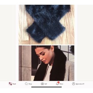 NWOT UnReal Fur, Faux Fur Stole Collar, Black